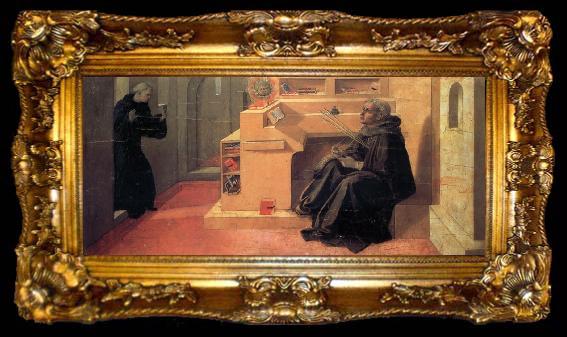 framed  Fra Filippo Lippi St.Augustine Perceives the Trinity, ta009-2